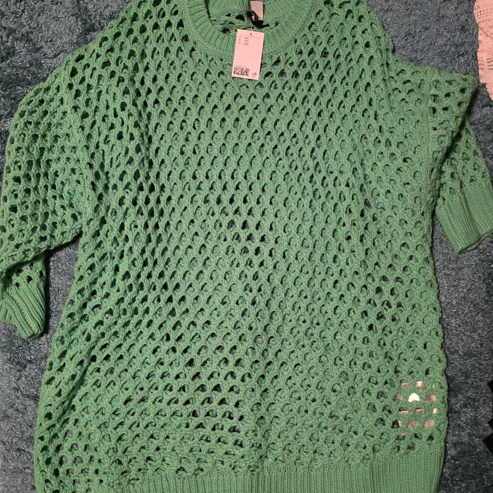 Green Knit Women's Sweater (Long)